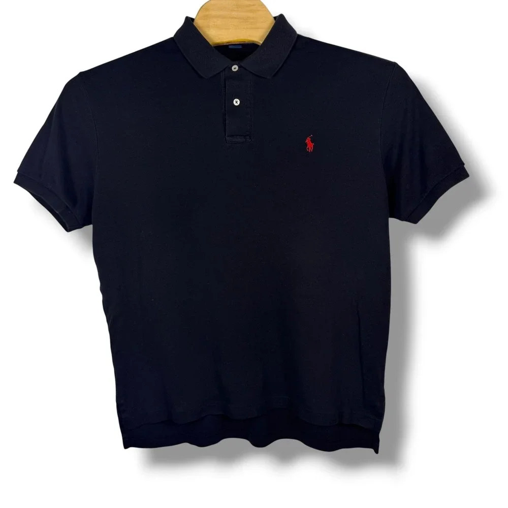 Polo Ralph Lauren Polo Shirt Mens L Olive Green Classic Pique Cotton Pony Prep